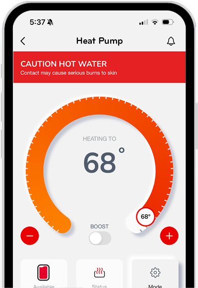 econet app screenshot temp control